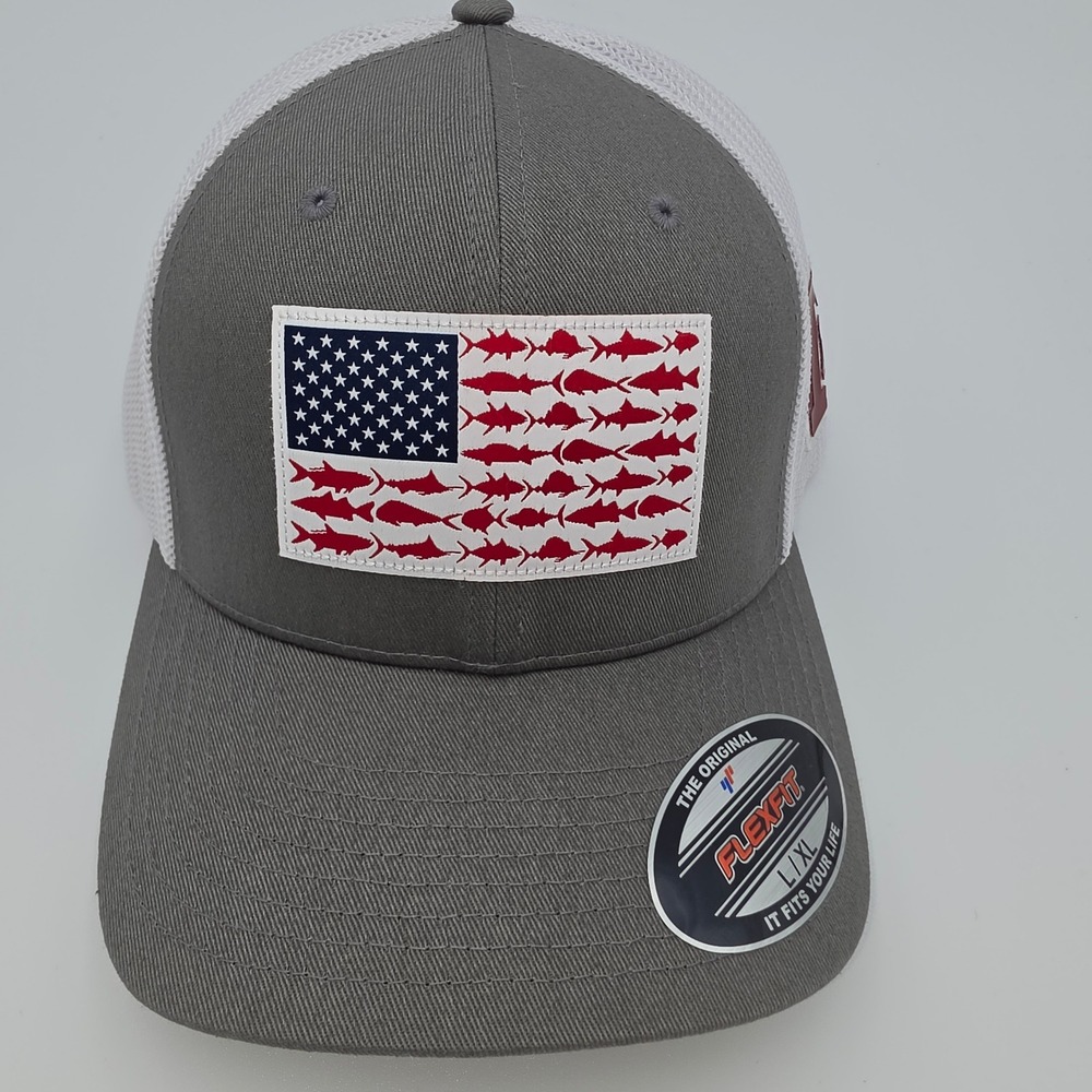 Columbia PFG Texas A&M Fish Flag Mesh Ball Cap Grey White CU0229-053 L/XL NWT